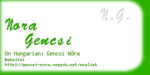 nora gencsi business card