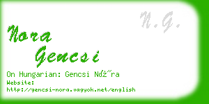 nora gencsi business card